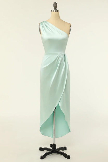 Sexy and elegant one shoulder slim fitting bridesmaid dress