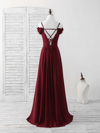 Chiffon Long Prom Dress Blue Bridesmaid Dress