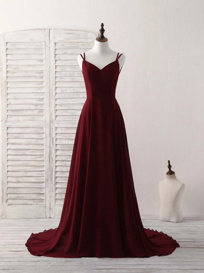 Chiffon Long Prom Dress Backless Evening Dress