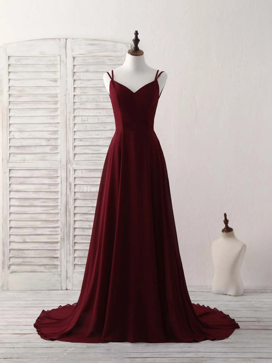 Chiffon Long Prom Dress Backless Evening Dress