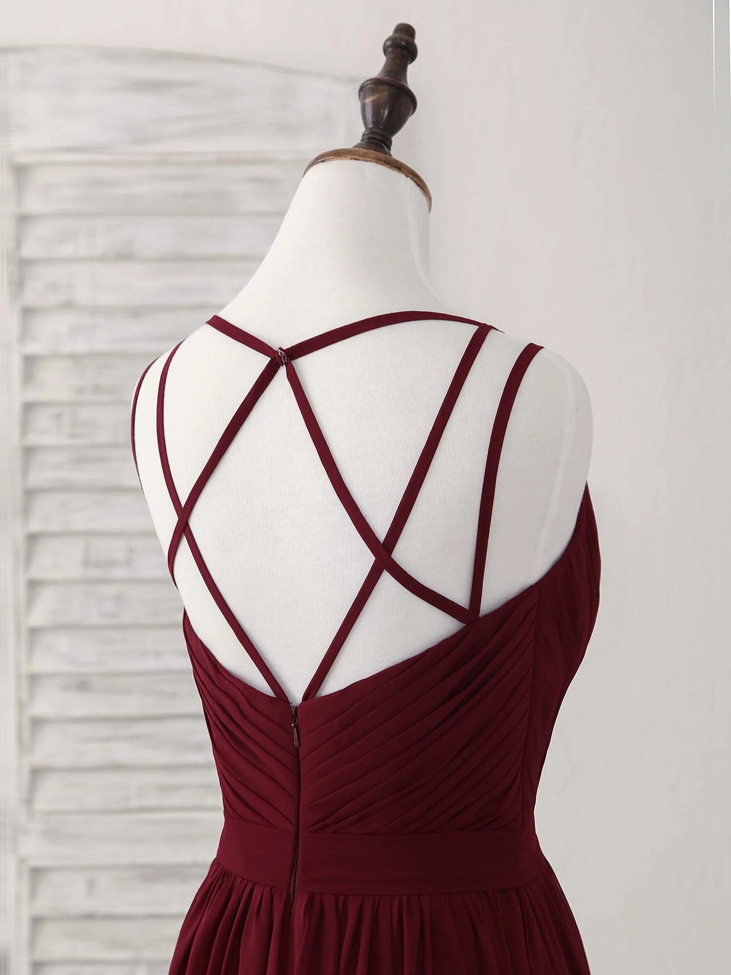 Burgundy Chiffon Long Prom Dress Burgundy Evening Dress