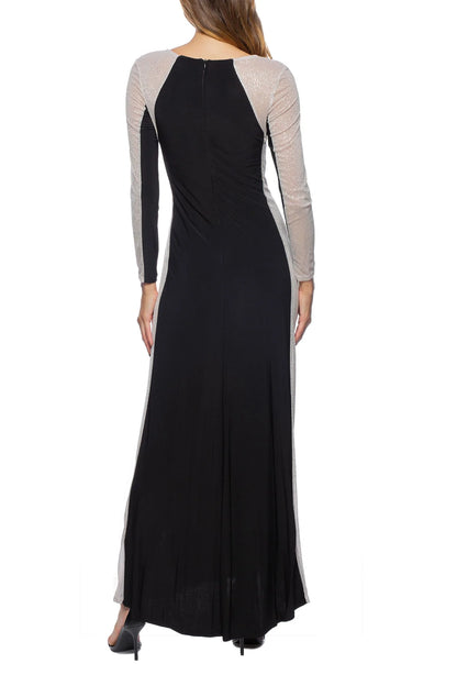Long Embellished Chiffon Sleeves and Side Panel Zipper Back  Mother of the Bride Dresses