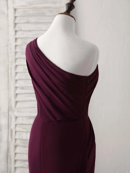 One Shoulder Chiffon Mermaid Long Prom Dresses