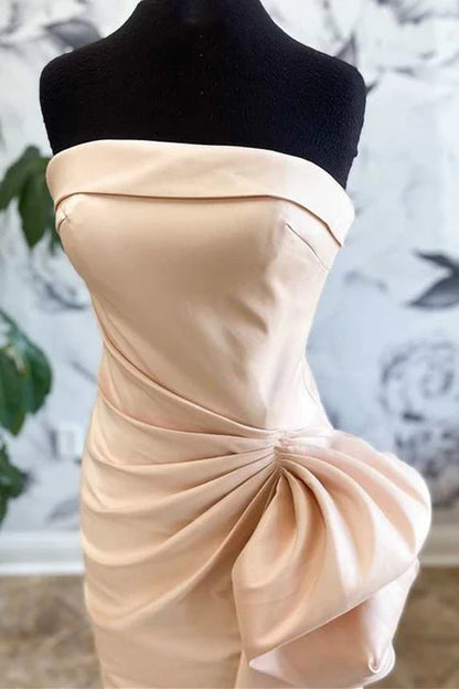 Strapless Ruffles Mermaid Long Bridesmaid Dress