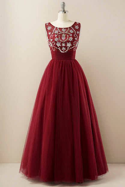 Burgundy sheer dance party cocktail dress