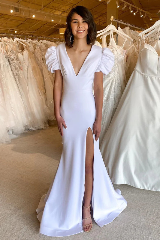 Plunge V Cutout Back Mermaid Long Formal Dress