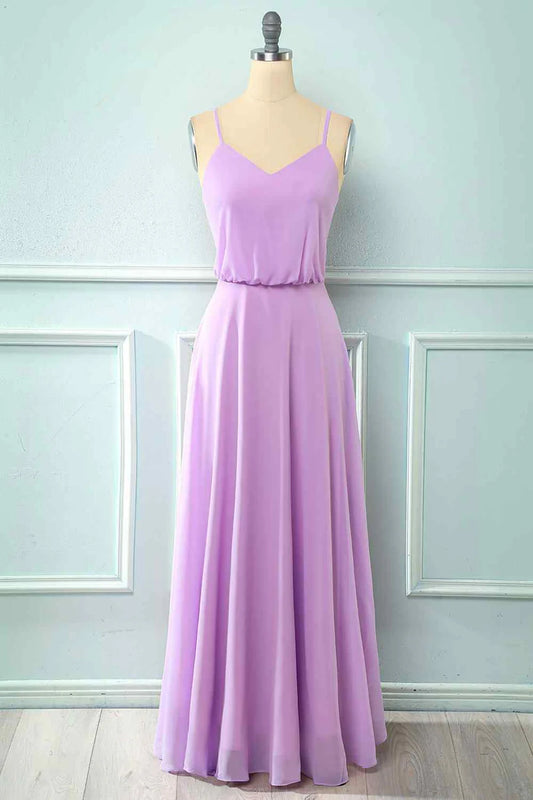 Chiffon Straps Bridesmaid Dress
