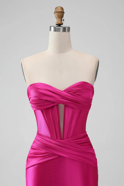 Bodycon Sweetheart Pleated Corset Short Homecoming Dress