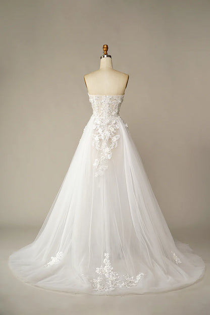 Beautiful A Line Wedding Dress with Appliques