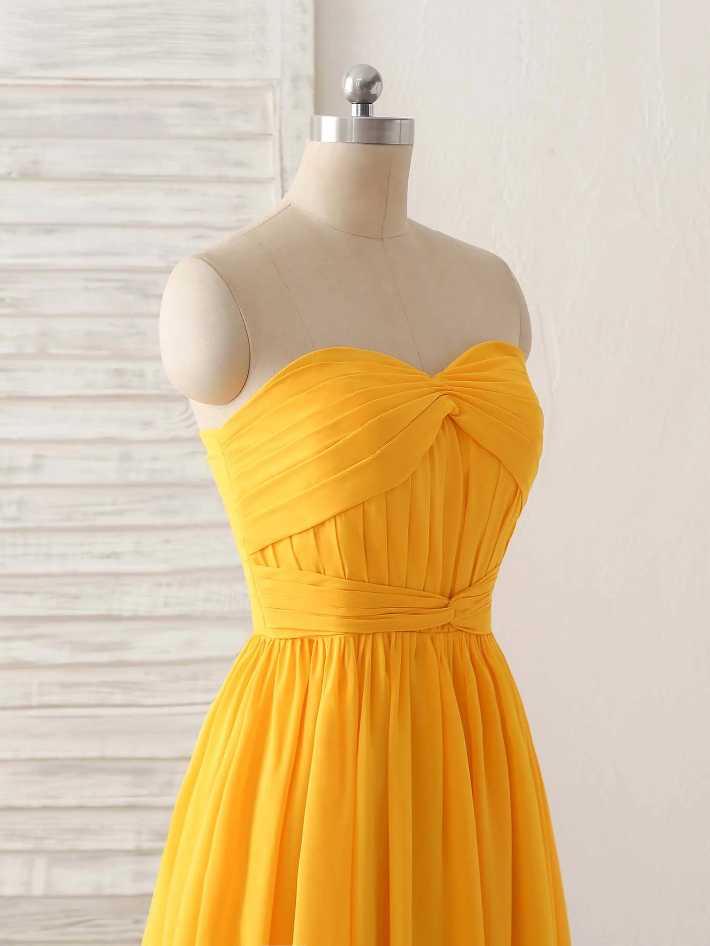 Chiffon Yellow Long Prom Dress Simple Bridesmaid Dress