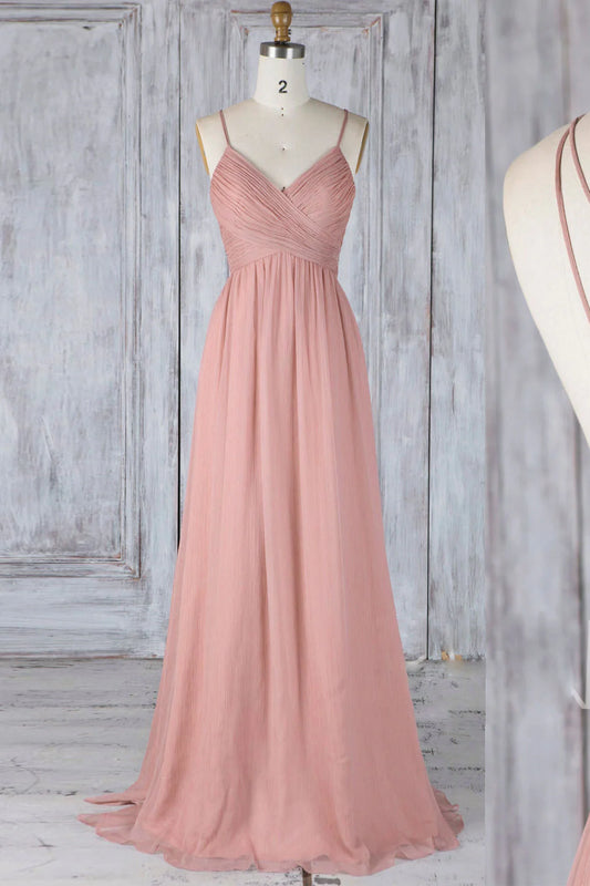 Pink chiffon lace long prom dress pink lace prom dress