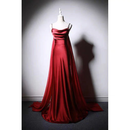 Gothic Burgundy Slip Formal Evening Dresses With Corset