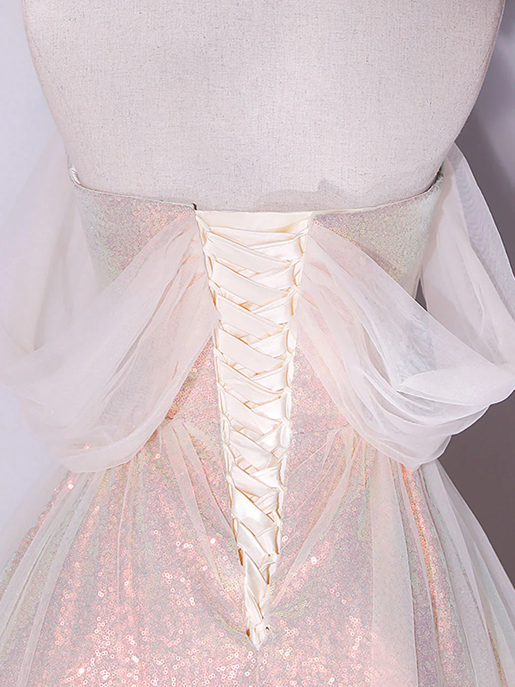 A-Line Pink Tulle Long Prom Dresses Pink Formal Evening Dress