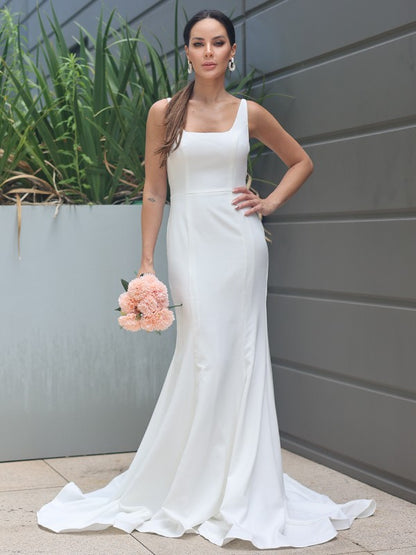 Cylindrical elastic Crepe pleated lace up sleeveless dress wedding dress