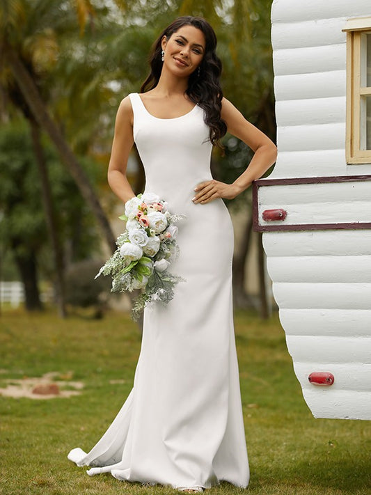 Cylindrical elastic Crepe bow tie sleeveless dress wedding dressCylindrical elastic Crepe bow tie sleeveless dress wedding dress