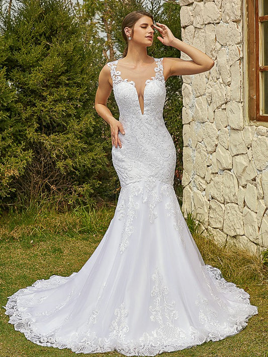 Loudspeaked herringbone chiffon lace hollowed out elegant palace style skirt wedding dress