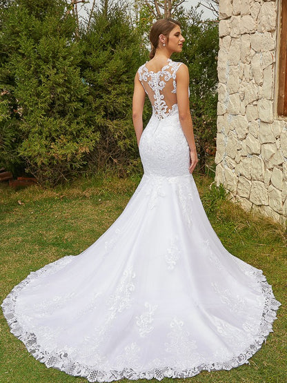 Loudspeaked herringbone chiffon lace hollowed out elegant palace style skirt wedding dress