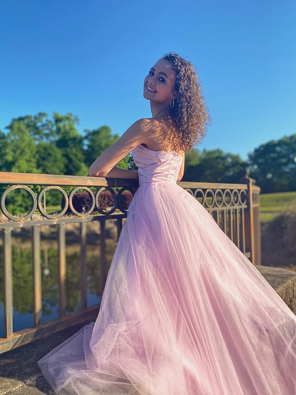 A-line Princess sheer sweet sleeveless ruffled edge dress
