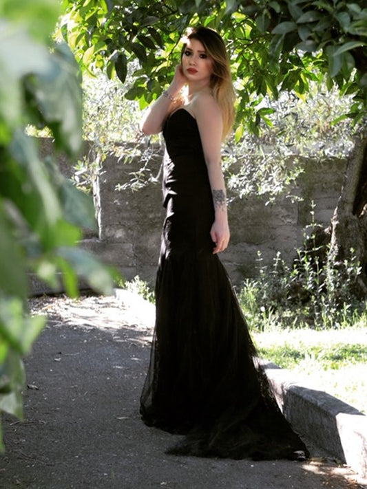 Mermaid Sweetheart Lotus Edge Lace Sleeveless Sweeping Skirt