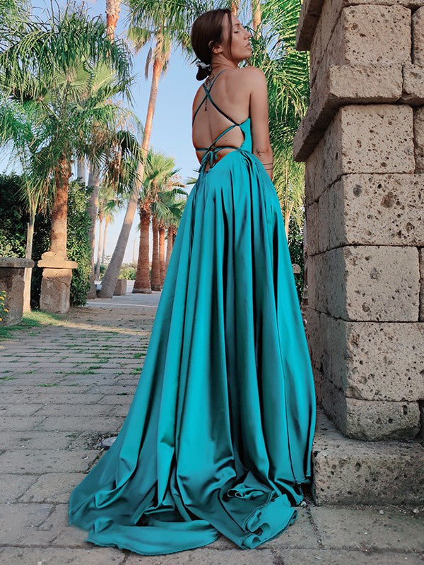 Sweet Princess Strap Sleeveless Brushed Pattern Skirt hem Imitation Silk Satin Dress