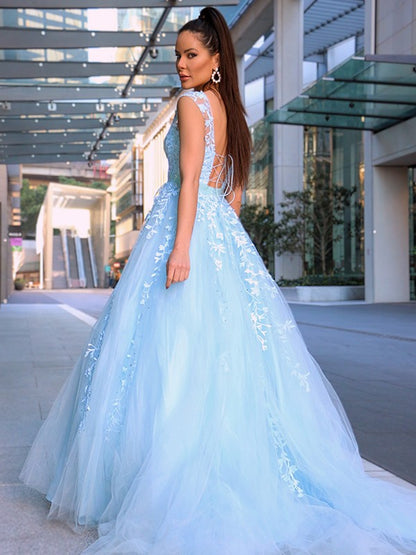 A-line Sweet Princess Dress Sleeveless Tulle Inlaid Palace Dress