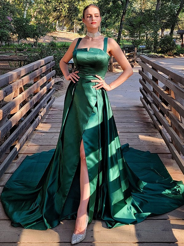 Sweet Princess satin pleated square sleeveless church dress