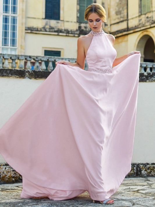 A-line skirt princess satin beaded sleeveless strapless skirt