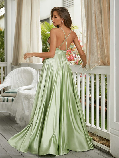 A-line princess style silk ruffle edge thin shoulder strap sleeveless large hem floral skirt dress