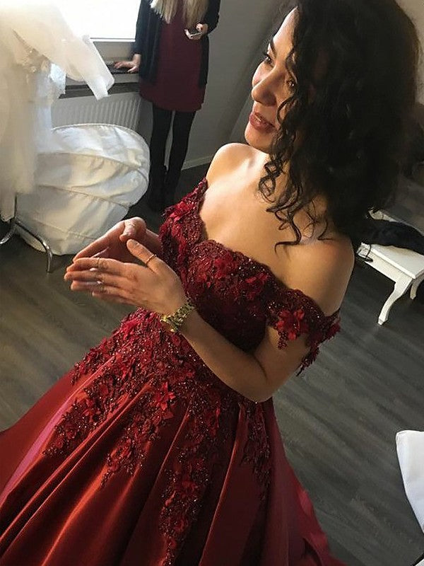 Sexy and Elegant Off the Shoulder Sleeveless Satin Dress