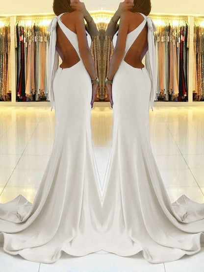 Halter Sleeveless Brush with Folded Elastic Crepe Dress