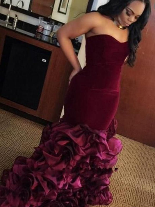 Mermaid Sweetheart Sleeveless Brushed formal party dress
