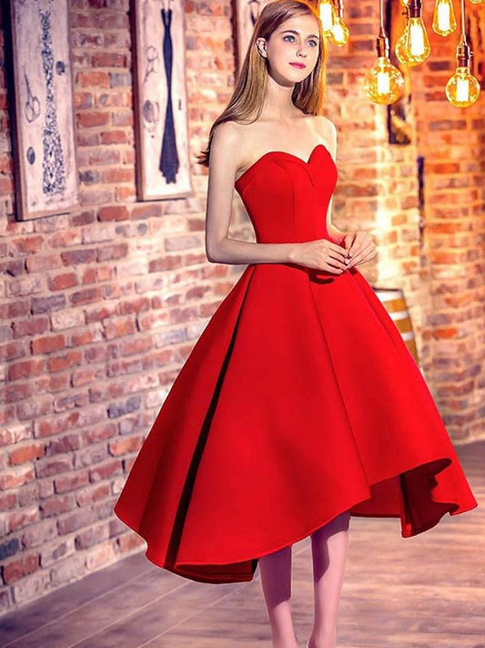 A-line Princess Sleeveless Sweet Satin Formal Party Dress