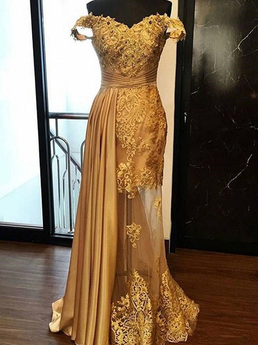 Pillar Sleeveless Off Shoulder Sweeping Shoulder Brushed Elastic Woven Satin Dress
