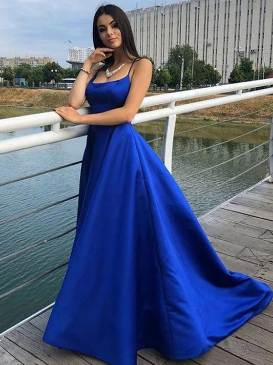 A-line Sweet Princess Satin Ruffle Edge Italian Noodle Strap Sleeveless Brush Train Skirt