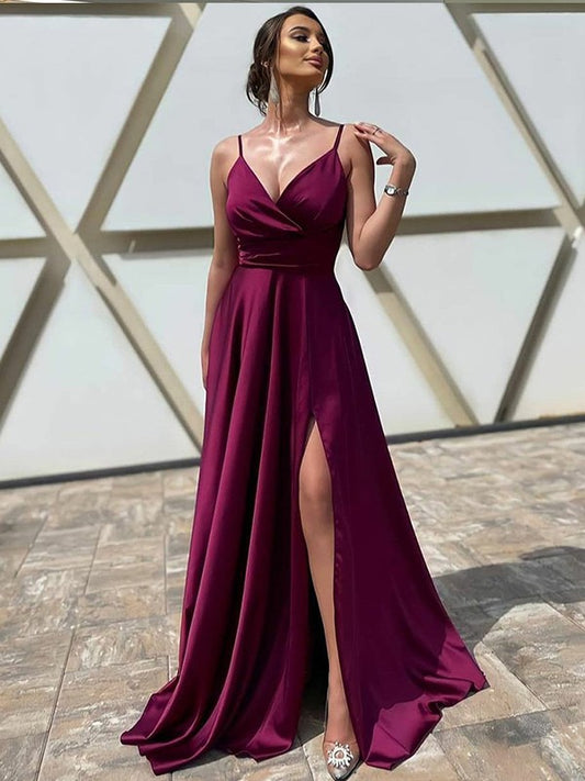 A-line Princess Elastic Woven Satin Ruffle Edge V-neck Sleeveless Sweater Skirt