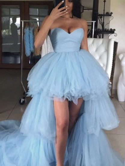 A-line skirt sweet princess sheer multi-layer sweet sleeveless strapless skirt