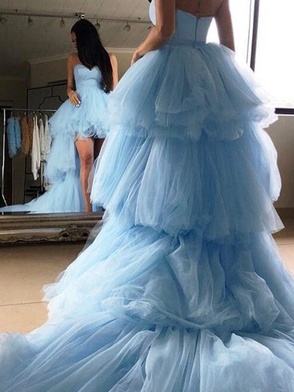 A-line skirt sweet princess sheer multi-layer sweet sleeveless strapless skirt