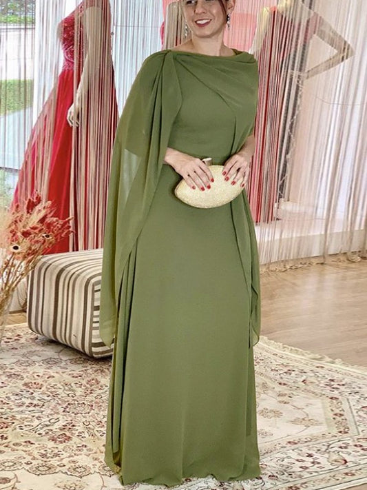Pillar chiffon pleated Scoop sleeveless floor mop bridal dress