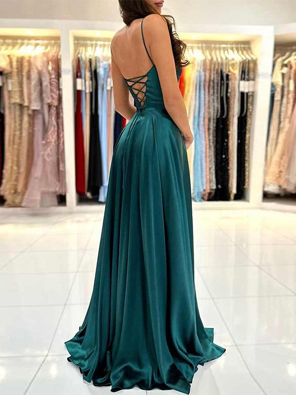 Princess Silk Ruffle Italian Noodle Strap Sleeveless Floor Dress Sexy