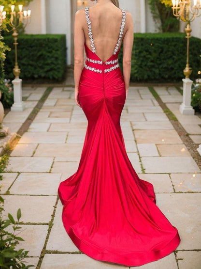 Pillar knitted diamond V-neck sleeveless brush style skirt