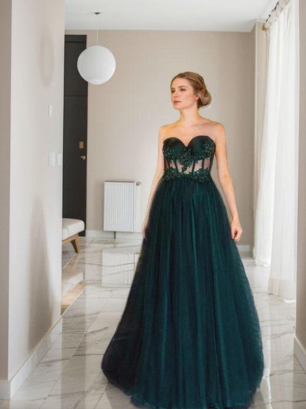 A-line Sweet Princess Tulle Sticker Sweetheart Sleeveless Brushed Collar Tight Bra