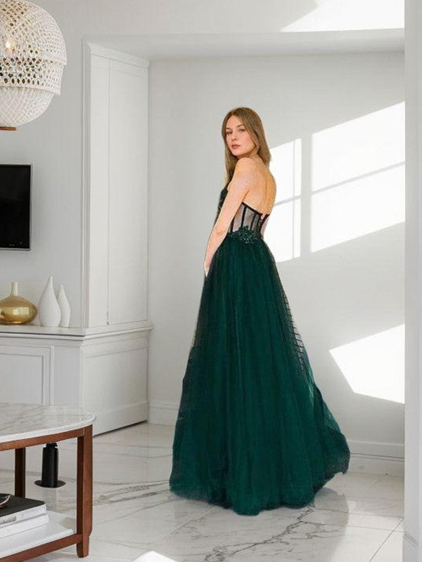 A-line Sweet Princess Tulle Sticker Sweetheart Sleeveless Brushed Collar Tight Bra