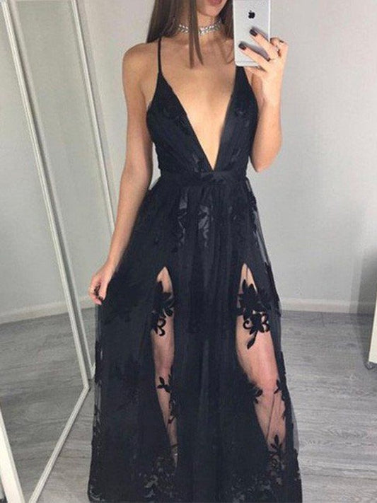 A-line Sweet Princess Sleeveless Italian Noodle Strap Thin Gauze Floor Sticker Dress