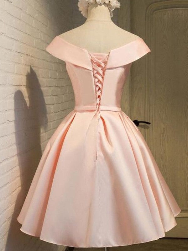 A-line Sweet Princess V-neck Sleeveless Belt Satin Shorts Mini Dress