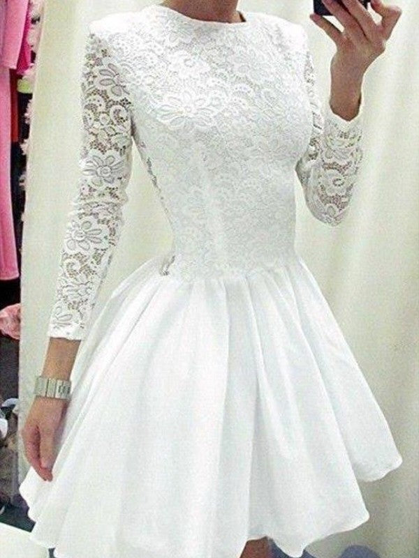 A-line skirt elegant princess long sleeved Scoop Taffeta short skirt mini skirt