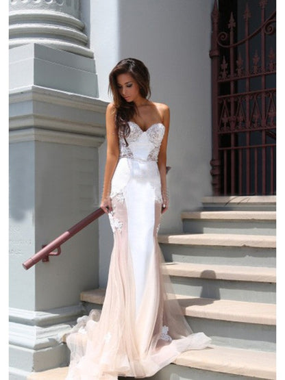 Small slim fit elegant mermaid sweetheart sleeveless tulle church dress