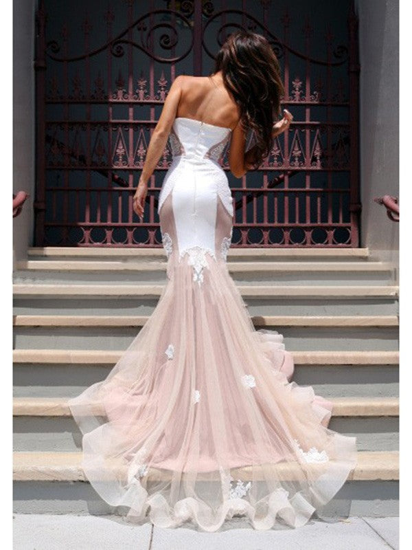 Small slim fit elegant mermaid sweetheart sleeveless tulle church dress