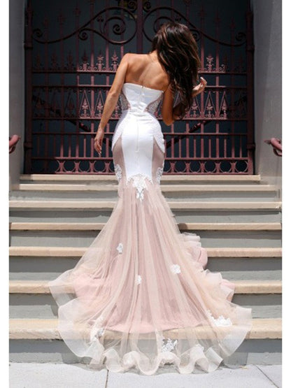 Small slim fit elegant mermaid sweetheart sleeveless tulle church dress