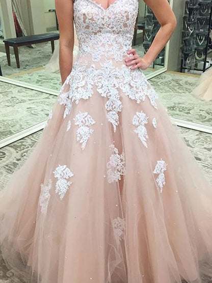 Sweet Sleeveless Sticker Tulle Floor Sweeping Party Dress
