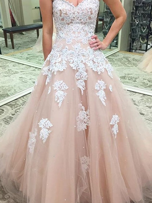 Sweet Sleeveless Sticker Tulle Floor Sweeping Party Dress